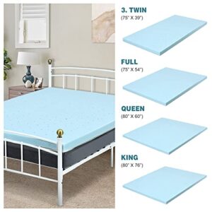 KOMFOTT Mattress Topper Full, 4 Inch High Density Gel Memory Mattress Foam Pad Topper for Full Size Bed