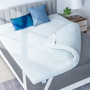 Memory Foam Mattress Topper King, Marine Moon 3 Inch Cooling Gel-Infused Egg Crate Foam Bed Topper Pad, Supportive & Pressure Relieving with Soft Cover for King Size Bed