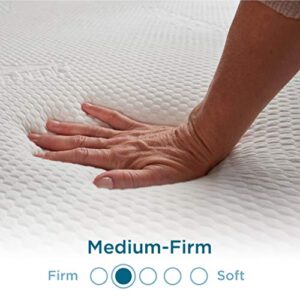 Tempur-Pedic TEMPUR Supreme 3-Inch Mattress Topper, Medium Firm, Queen, White & Cool Luxury Mattress Protector, Queen, White