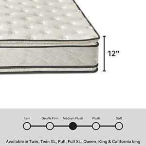 Mattress Solution, 12-Inch Medium Plush Double Sided Pillowtop Innerspring Mattress, King