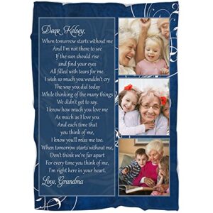 personalized when tomorrow starts without me blanket bereavement gifts for loss of mother husband sympathy gifts for loss of mom dad condolence gifts throw blanket