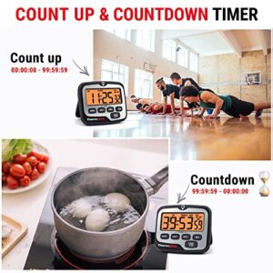 ThermoPro TM01 Kitchen Timers for Cooking with Count Up Countdown Timer, Digital Timer for Kids Students with Touch Backlight, Study Timers for Classroom Teacher Supplies