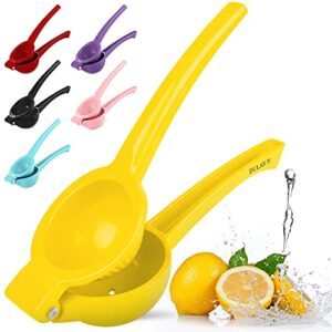zulay premium quality metal lemon squeezer, citrus juicer, manual press for extracting the most juice possible