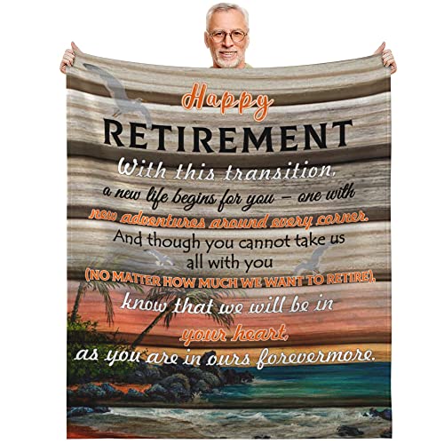 Asithom Retirement Gifts for Women, Retirement Throw Blankets,Retirement Gift for Men,Soft Retirement Blanket for Teachers,Retired Friends,Nurses,Doctors,Coworker Going Away Blankets (50 X60'')