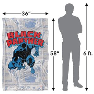 Marvel Black Panther Blanket, 36"x58", Retro Black Panther, Silky Touch Super Soft Throw Blanket