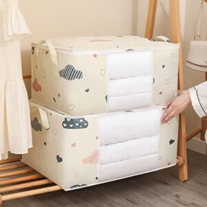 comforter storage bag folding organizer bag for king/queen comforters, pillows, blankets, bedding/quilt, duvet blanket mothproof space save