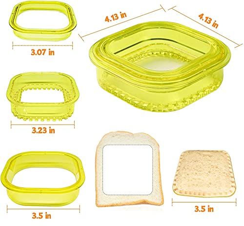 IFAMILY Uncrustables Cutter and Sealer Remove Bread Crust Make DIY Sandwiches for Kids, Square