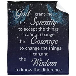 blue butterfly serenity prayer inspirationa starry galaxy super soft flannel throw blankets for bed sofa couch gifts,bedding fleece blanket outdoor cover for beach picnic large 80''x60'' queen