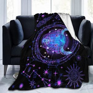 taurus throw blanket flannel constellations blanket warm & soft 12 horoscope astrology throw blankets constellation theme home décor 50"x40"