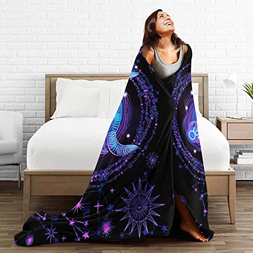 Taurus Throw Blanket Flannel Constellations Blanket Warm & Soft 12 Horoscope Astrology Throw Blankets Constellation Theme Home Décor 50"X40"