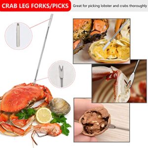 Seafood Tools Set includes 4 Crab Crackers 4 Seafood Fork 4 Lobster Crackers 4 Seafood Scissors -Nut Cracker and Storage Bag（17 Piece ）