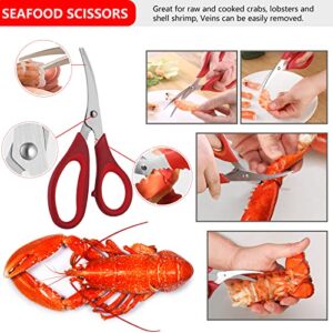 Seafood Tools Set includes 4 Crab Crackers 4 Seafood Fork 4 Lobster Crackers 4 Seafood Scissors -Nut Cracker and Storage Bag（17 Piece ）