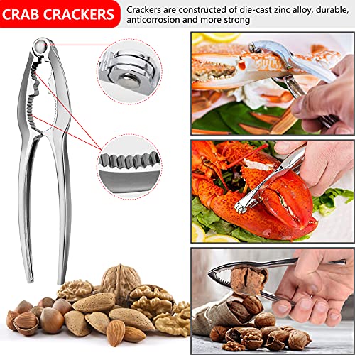 Seafood Tools Set includes 4 Crab Crackers 4 Seafood Fork 4 Lobster Crackers 4 Seafood Scissors -Nut Cracker and Storage Bag（17 Piece ）