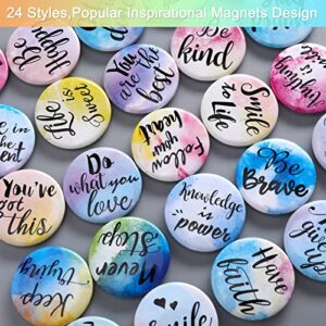 Inspirational Magnets Watercolor Round Motivational Magnets Inspirational Quote Refrigerator Magnets Cute Magnets with Quotes Encouragement Magnets for Locker Whiteboard(Classic Style,24 Pieces)