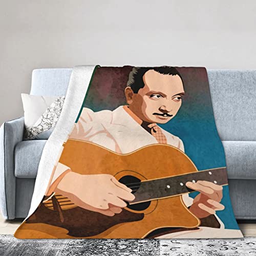 Django Reinhardt Flannel Blanket Fluffy Throw Blanket for Couch Sofa Bed All Season Super Soft 60"x50"