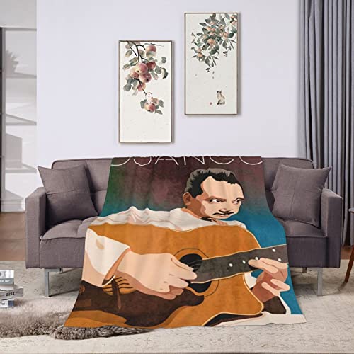 Django Reinhardt Flannel Blanket Fluffy Throw Blanket for Couch Sofa Bed All Season Super Soft 60"x50"