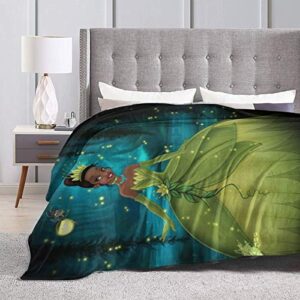 Princess and The Frog Ultra-Soft Micro Fleece Blanket Throw for Bedroom Sofa Comfortable 60in*80in