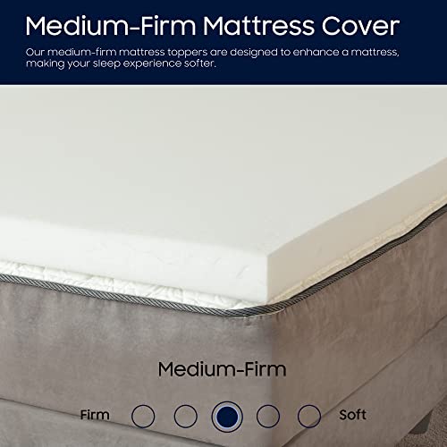 Spring Coil 2-Inch High Density Foam Topper,Adds Comfort to Mattress, King Size, 1