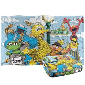 sesame street retro gang officially licensed silky touch super soft throw blanket 36" x 58"