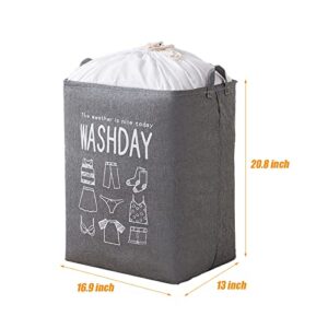 Futchoy Clothes Organizers Storage Bag,With Reinforced Handle,Under Bed Storage Bags,Sweater Clothes Storage Containers,Gray