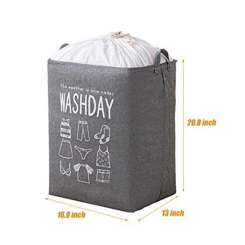 Futchoy Clothes Organizers Storage Bag,With Reinforced Handle,Under Bed Storage Bags,Sweater Clothes Storage Containers,Gray