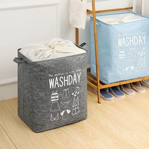 Futchoy Clothes Organizers Storage Bag,With Reinforced Handle,Under Bed Storage Bags,Sweater Clothes Storage Containers,Gray