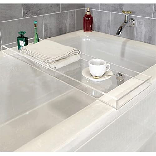 GANFANREN Bathtub Storage Rack Bath Tray Transparent Shelf Tub Multi-Function Bathroom Tools Towel Storage Shelf