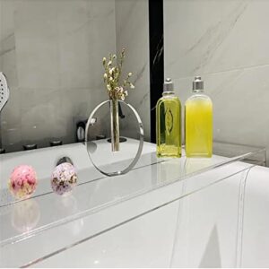 GANFANREN Bathtub Storage Rack Bath Tray Transparent Shelf Tub Multi-Function Bathroom Tools Towel Storage Shelf