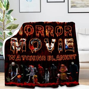 horror movie blanket, halloween throw blankets soft fleece flannel blankets christmas decor bed throws for adult gift blankets 60x50 inch