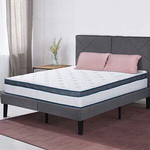 primasleep 12 inch euro top spring mattress,white,comfort layers,dark green piping, (king)