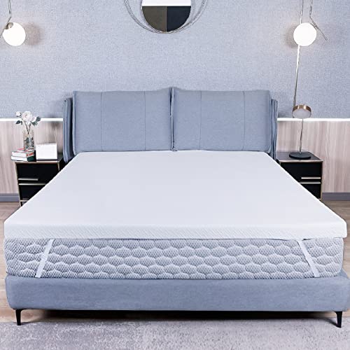 VALUXE 3 Inch Gel Memory Foam Mattress Topper Queen Size High Density Cooling Pad Pressure Relief Bed Topper (with Removable & Washable Bamboo Cover)