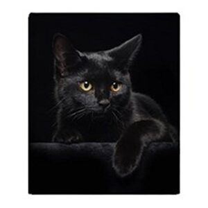 cafepress black cat throw blanket super soft fleece plush throw blanket, 60"x50"