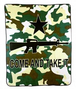 best flags come & take it rifle throw blanket, 50inx60in, multi-colored