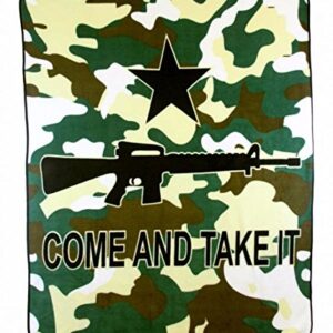 Best Flags Come & Take it Rifle Throw Blanket, 50inx60in, Multi-Colored