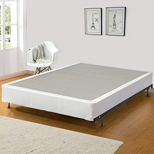 Mattress Solution Fully Assembled Wood Traditional Boxspring/Foundation For Mattress, Full, Gray And White