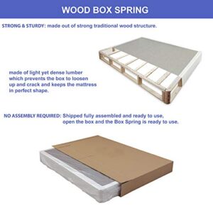 Mattress Solution Fully Assembled Wood Traditional Boxspring/Foundation For Mattress, Full, Gray And White