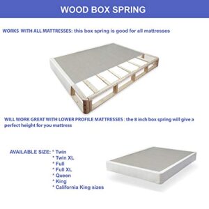 Mattress Solution Fully Assembled Wood Traditional Boxspring/Foundation For Mattress, Full, Gray And White