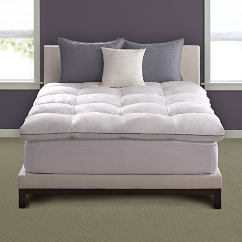 Pacific Coast Hotel Deluxe Baffle Box Mattress Topper 230 Thread Count 100% Feathers - King