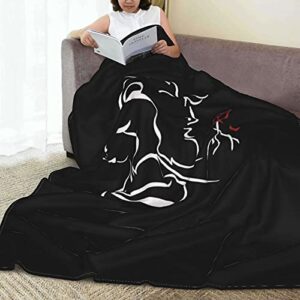 Beauty Within The Beast Fleece Throw Blanket for Couch Sofa or Bed Throw Size, Soft Fuzzy Plush Blanket, Luxury Flannel Lap Blanket, Super Cozy and Comfy for All Seasons (60" x 50")