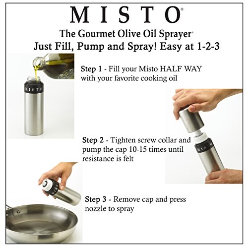 Misto Brushed Aluminum Oil Sprayer, Silver