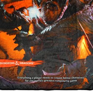 Bioworld Dungeons and Dragons D&D Player's Handbook Fifth Edition Design Plush Throw Blanket