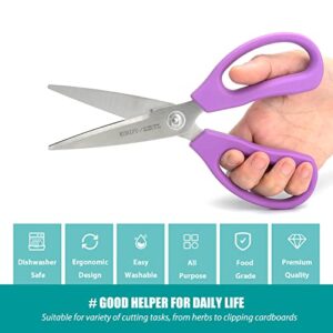 KUNIFU Kitchen Scissors All Purpose Heavy Duty, Kitchen Shears Come Apart Dishwasher Safe, Ultra Sharp Stainless Steel Kitchen Gadgets, Cooking Cutter for Chicken, Meat, Poultry, Fish, Herbs, Grape