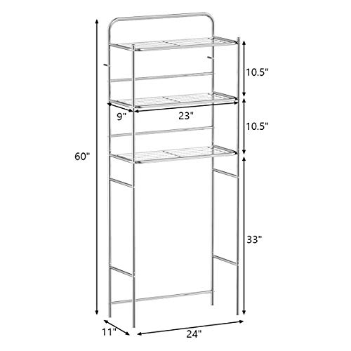 Tangkula 3-Tier Toilet Shelf