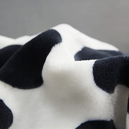 Cow Blanket, Ultra Soft Cow Print Blanket Flannel Fleece Bed Blanket for Kids Adults, Lightweight Cozy Cows Plush Blanket, Black and White Throw Blanket Gift for Sofa Couch Bed Chair Decor, 60"X50"