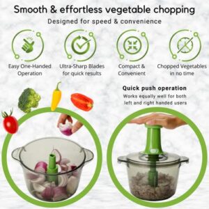 Brieftons Express Manual Food Chopper: Large 8.5-Cup, Hand Chopper Vegetable Cutter to Chop Veggies, Fruits, Herbs, Garlic Onion Chopper for Salsa, Salad, Pesto, Guacamole, Coleslaw, Indian Cooking