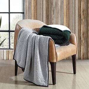 Eddie Bauer - Throw Blanket, Reversible Sherpa Bedding, Medium Weight & Warm Home Decor (Charcoal, Throw)