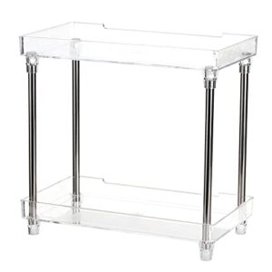 Kavolet 2 Tiers Bathroom Organizer Countertop, Clear Cosmetic Display Case Storage Shelf, Perfume Skincare Organizers and Storage, for Counter Dresser Vanity