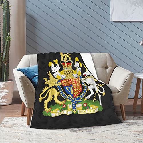 Royal Coat of Arms of The United Kingdom Flannel Fleece Throw Blanket ,Softest Super Fluffy Bed Plush Blanket Throw, Sofa Luxury Cozy Couch Blanket 80"x60"