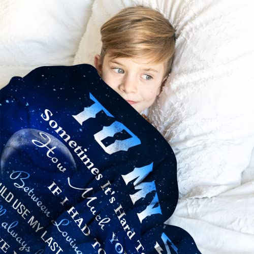 Hcoviv Son Gifts Blanket 60"X 50" - to My Son - Son Gifts from Mom/Dad - Funny Gifts for Son Blanket - Best Birthday Gift Ideas for Son - Gifts for Grown Son - Son Gift from Mother or Father Blankets