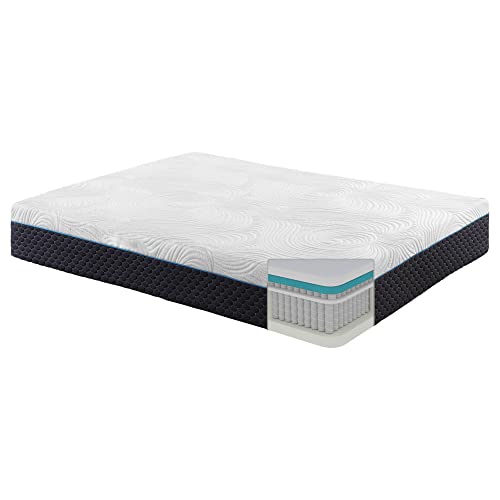 Priyas Home 11" Eastern King Hybrid Latex Gel Infused Memory Foam Microcoil Mattress - Gray